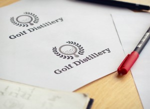 Golf Distillery grayscale print