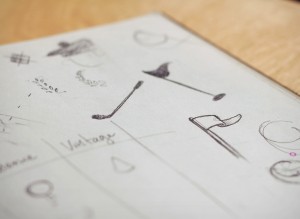 First sketches for the Golf Distillery logo design