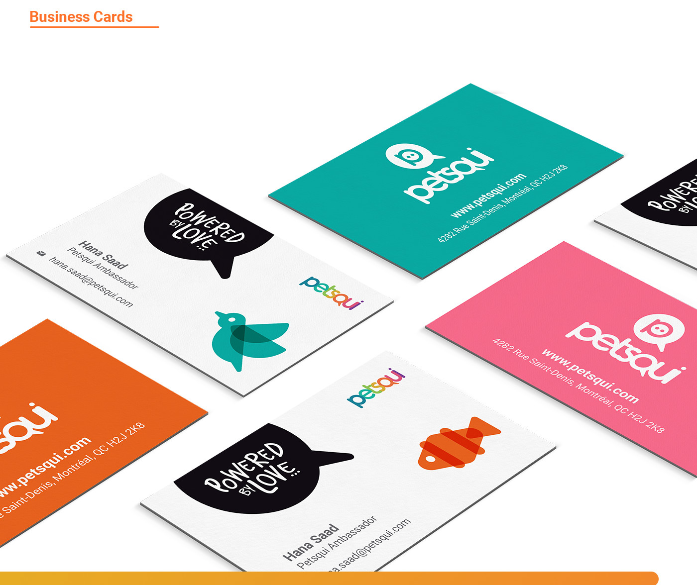 business cards design for petsqui