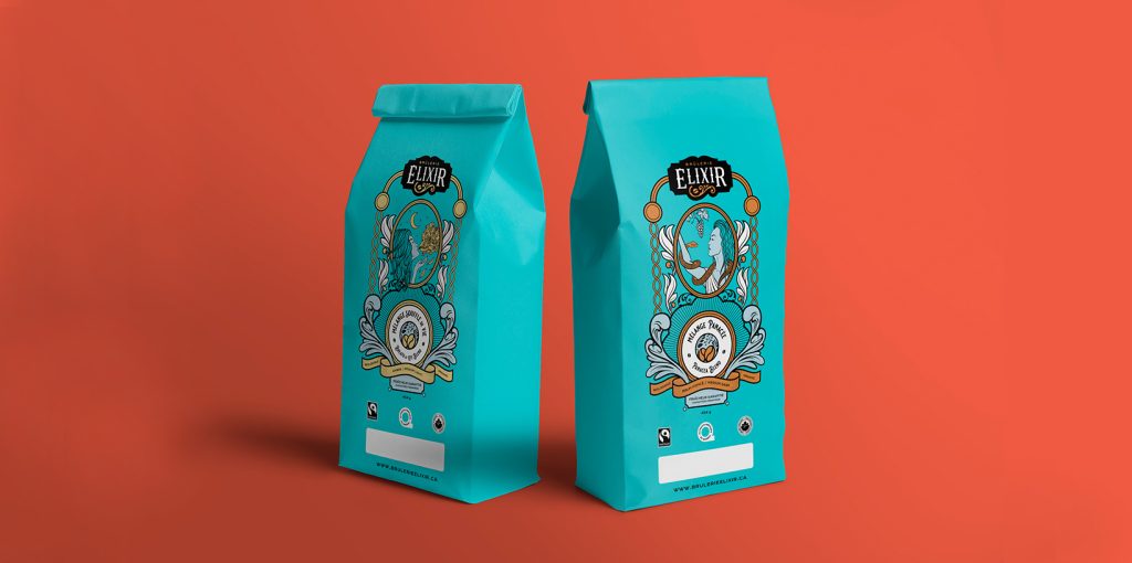 Logo and package design for Brûlerie Élixir - Baboon Creation